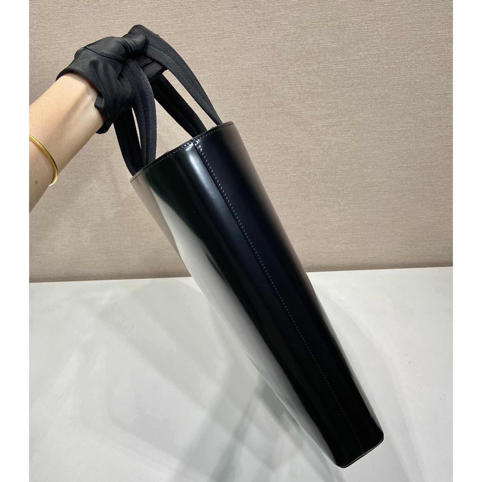 Prada Brushed Leather Tote With Water Bottle - FashionPlug