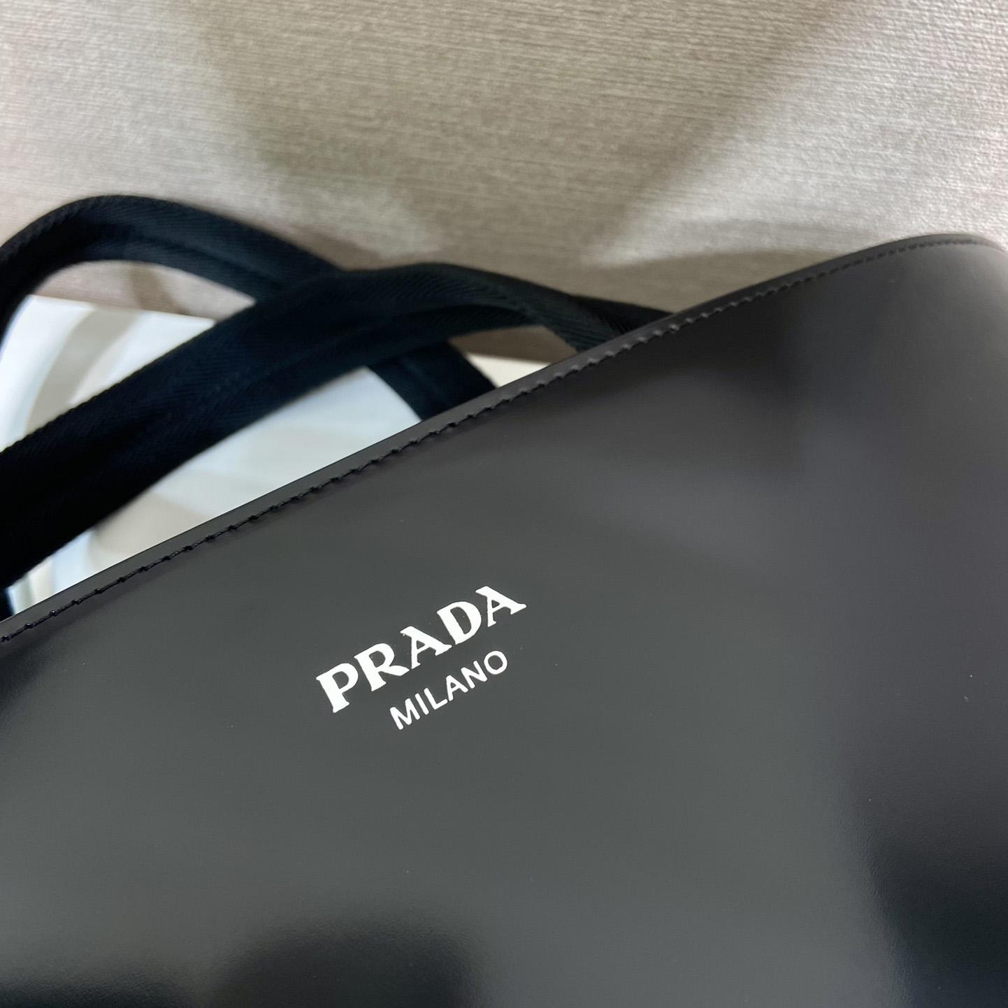 Prada Brushed Leather Tote With Water Bottle - FashionPlug
