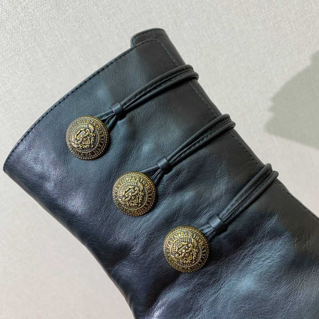 Balmain Alma Leather Ankle Boots - FashionPlug