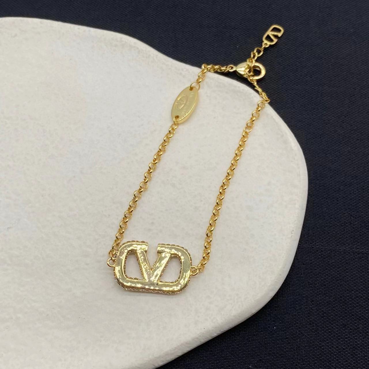 Valenti Garavani VLOGO Tone Swarovski Crystal Bracelet - FashionPlug