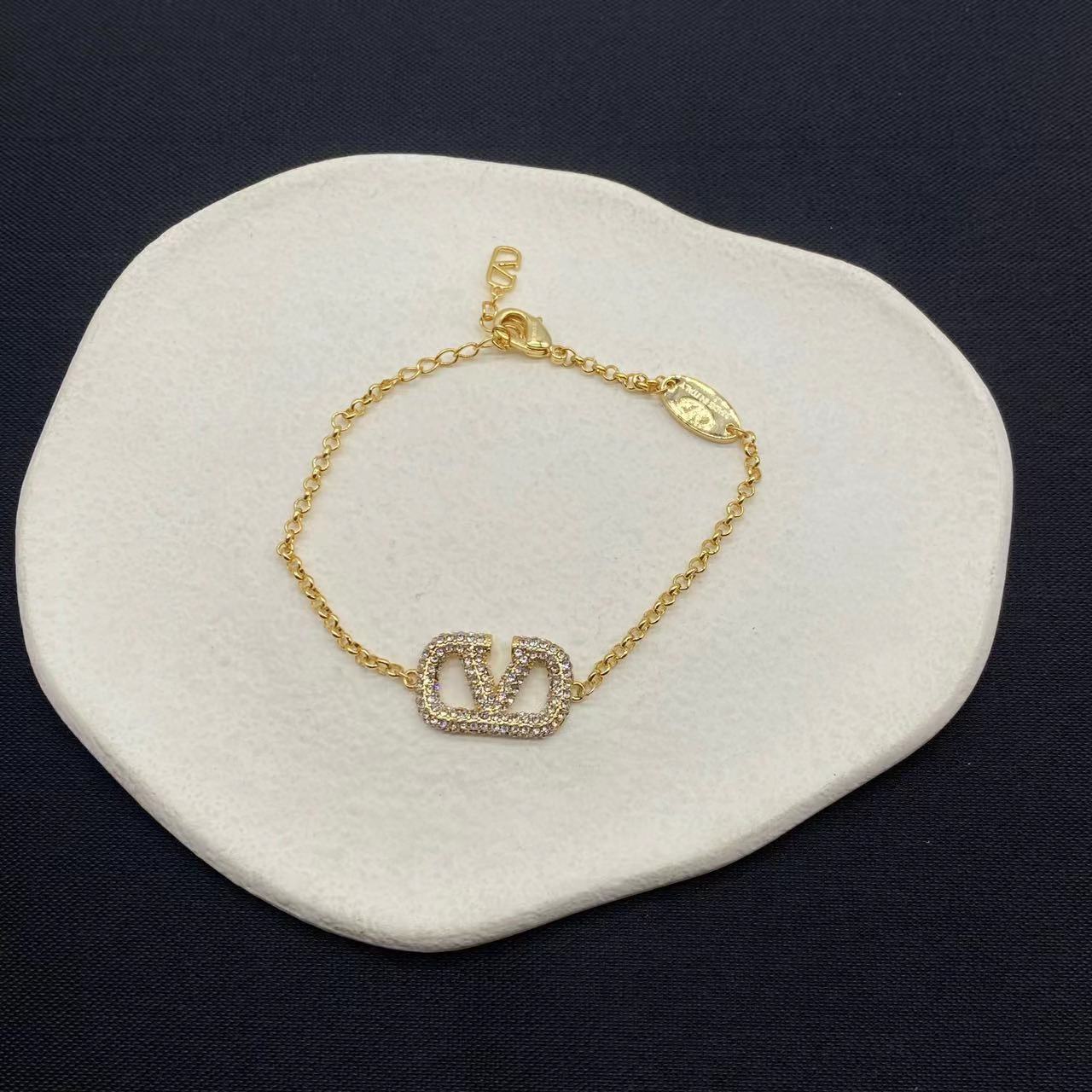 Valenti Garavani VLOGO Tone Swarovski Crystal Bracelet - FashionPlug