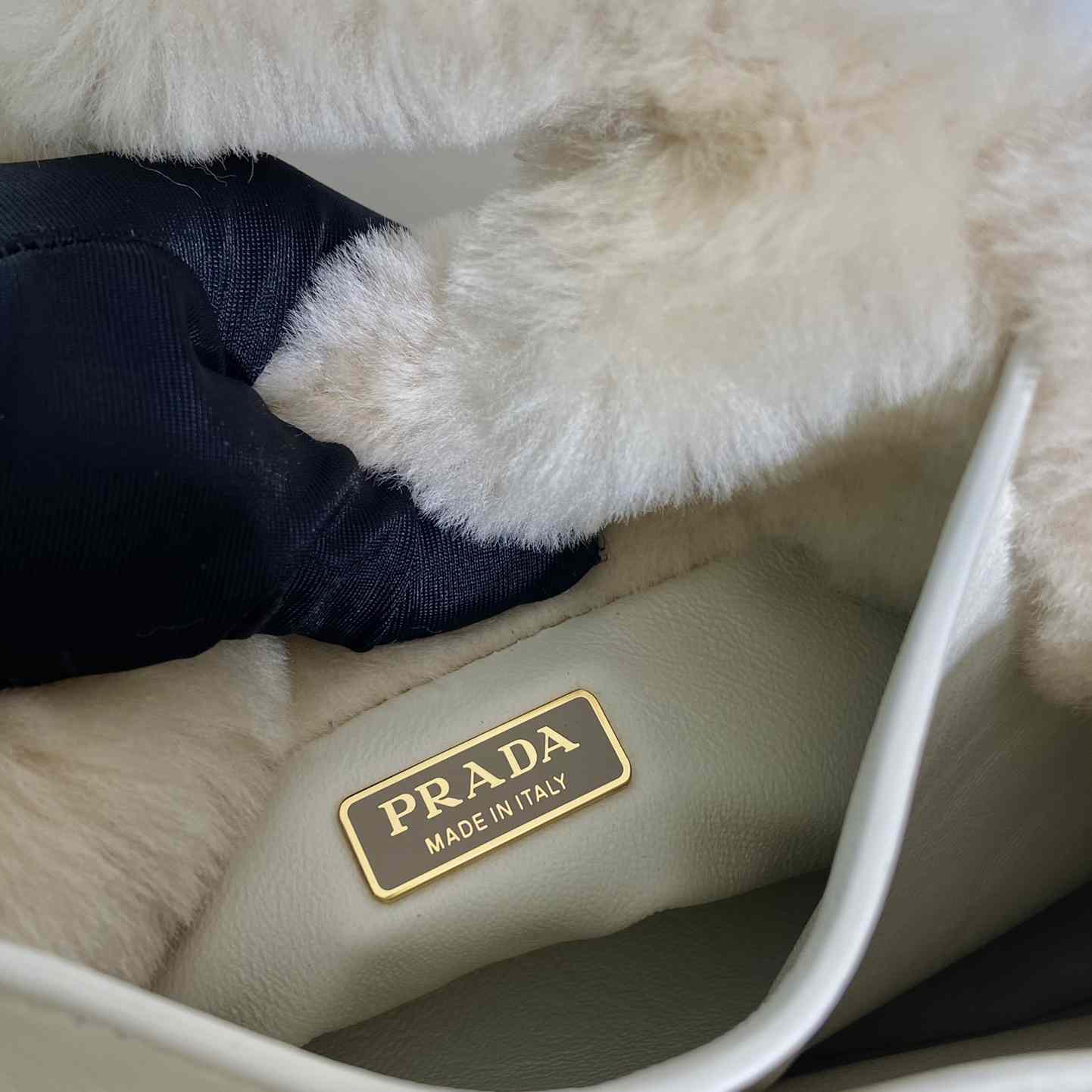 Prada Shearling Mini Handbag - FashionPlug
