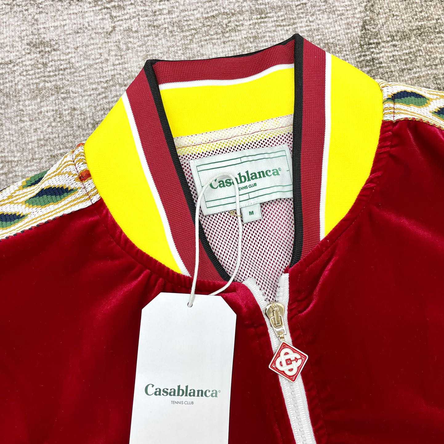 Casablanca Laurel Logo Patch Zipped Track Jacket - FashionPlug