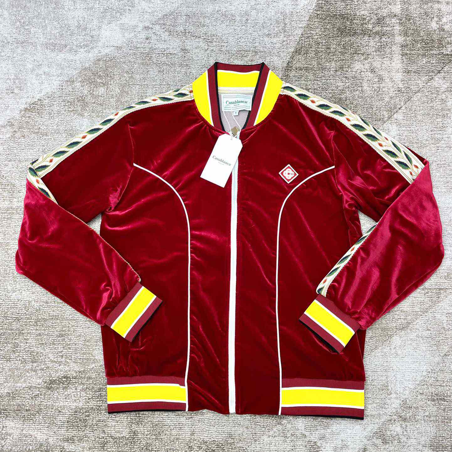 Casablanca Laurel Logo Patch Zipped Track Jacket - FashionPlug