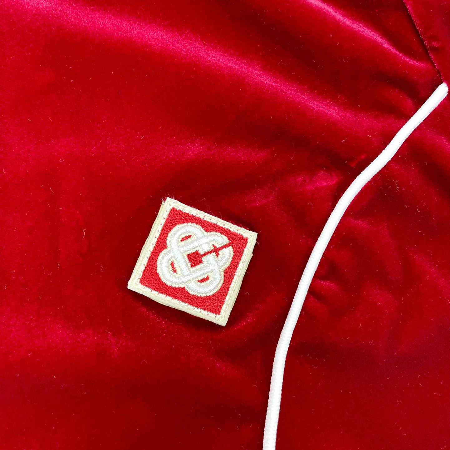 Casablanca Laurel Logo Patch Zipped Track Jacket - FashionPlug