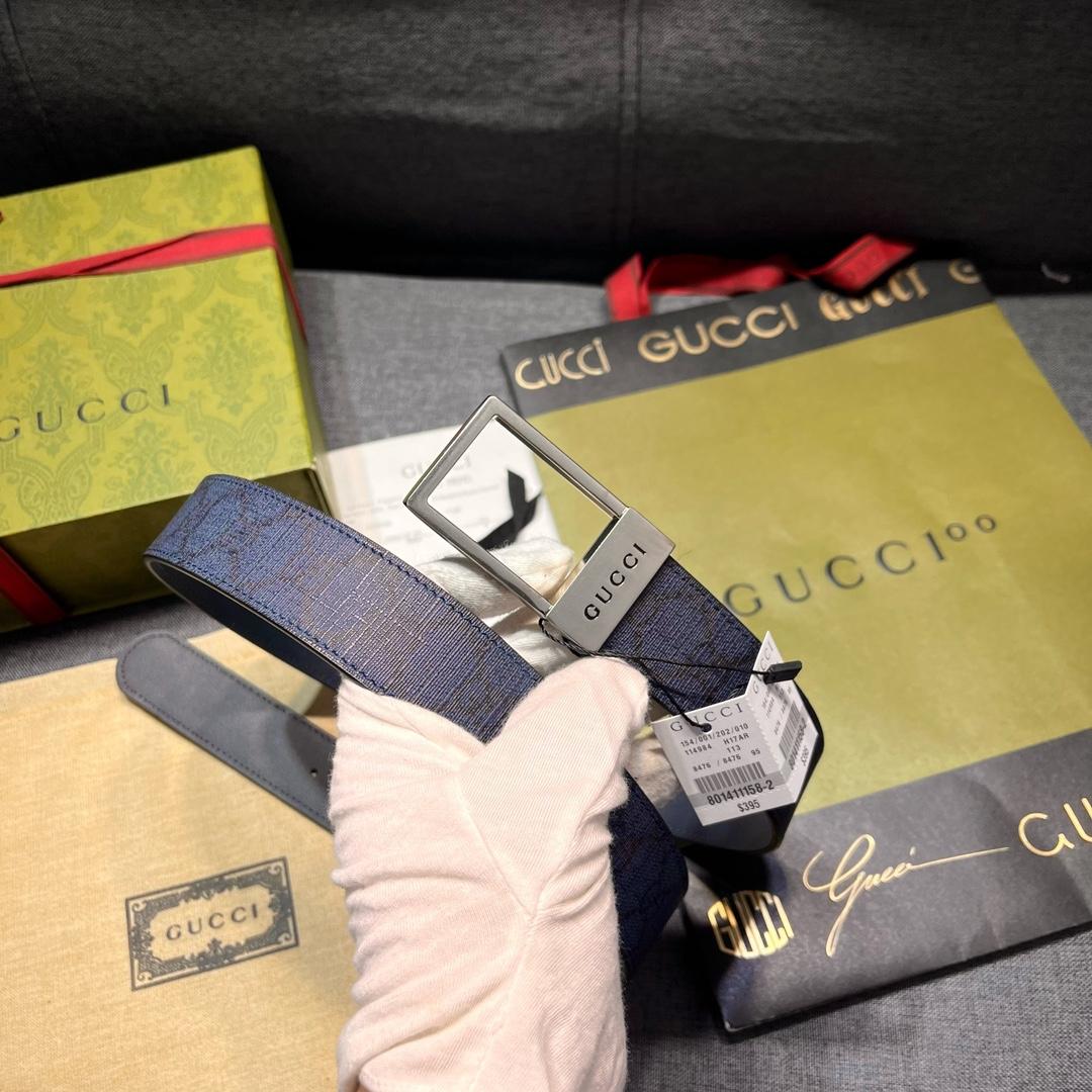 Gucci GG Belt With Rectangular Buckle  - FashionPlug