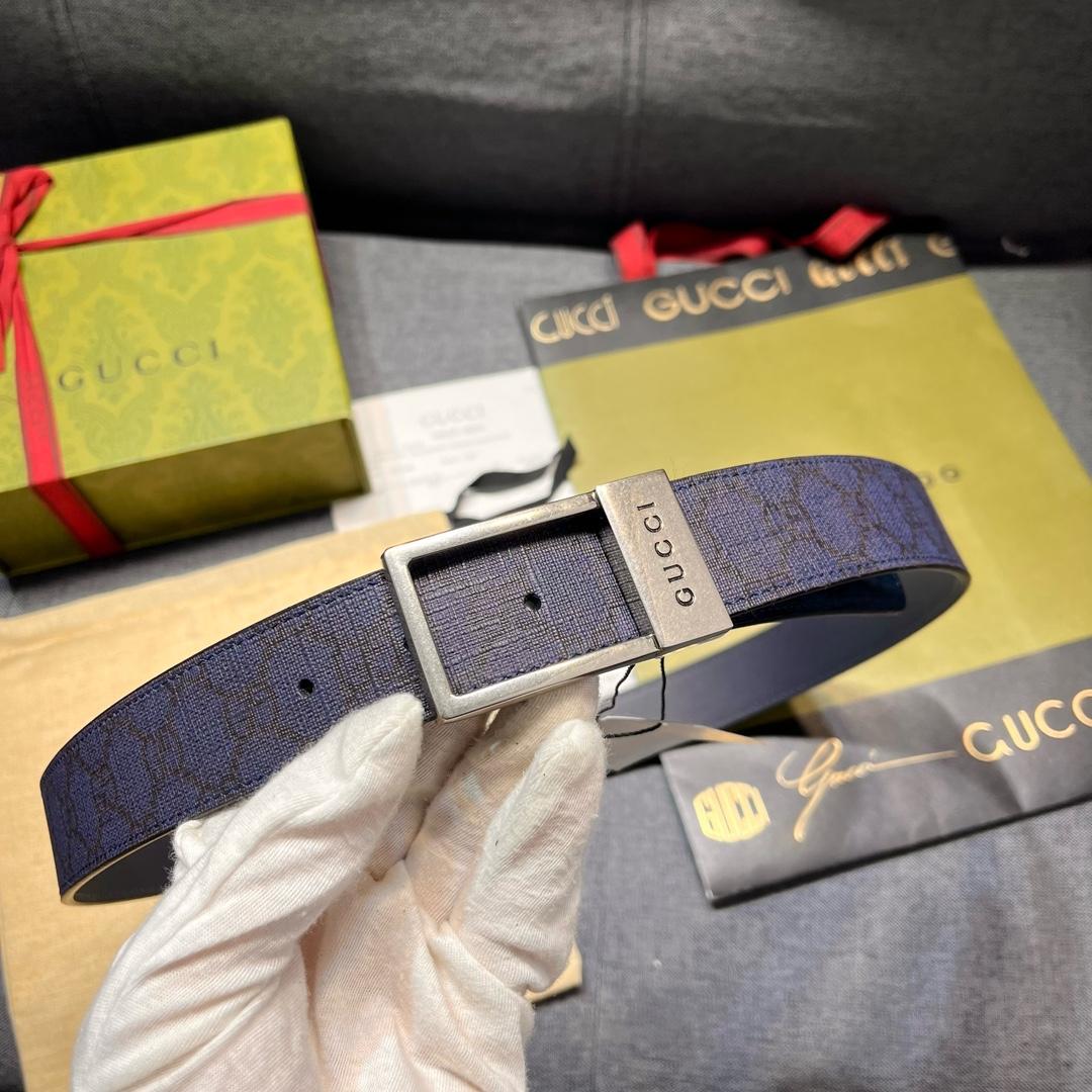 Gucci GG Belt With Rectangular Buckle  - FashionPlug