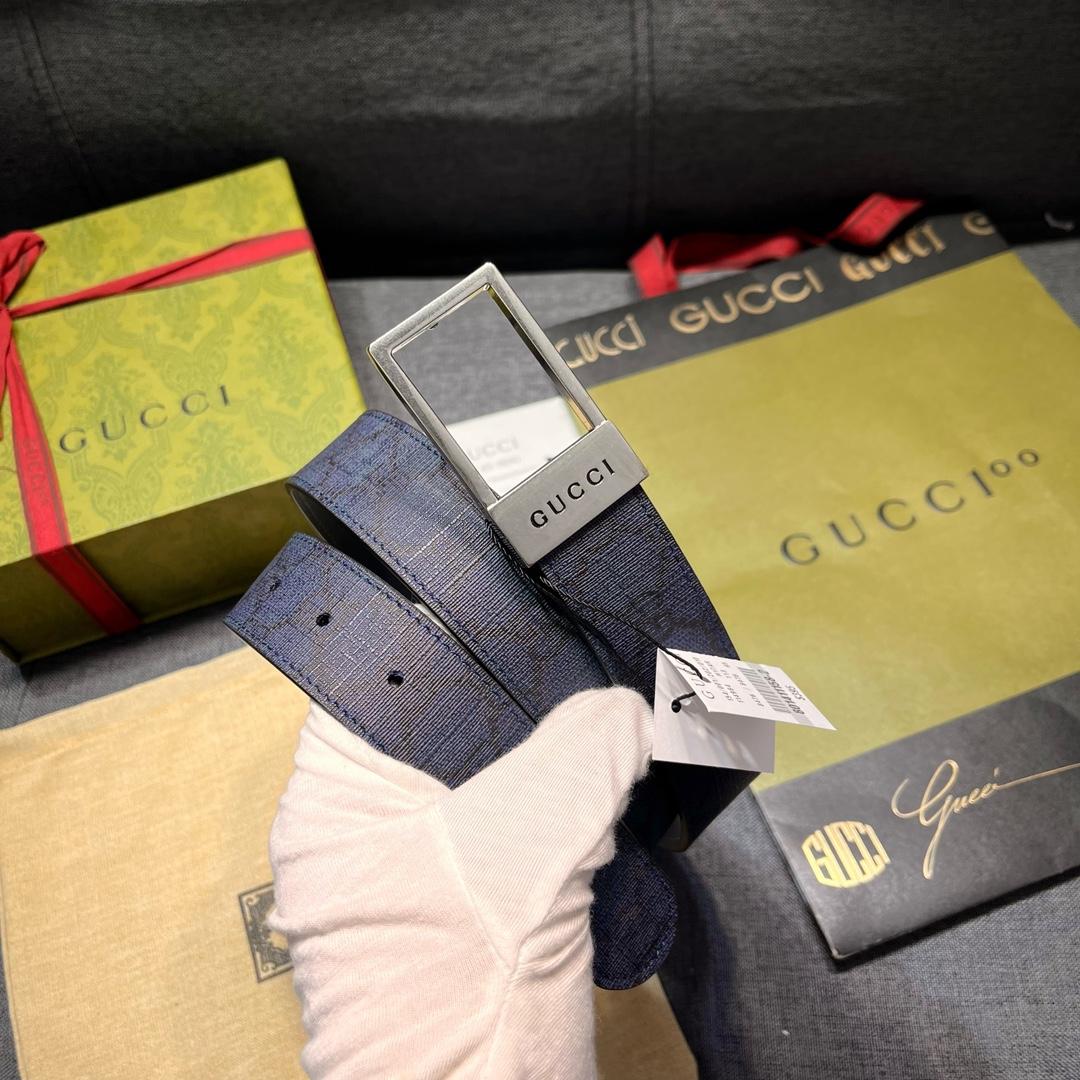 Gucci GG Belt With Rectangular Buckle  - FashionPlug
