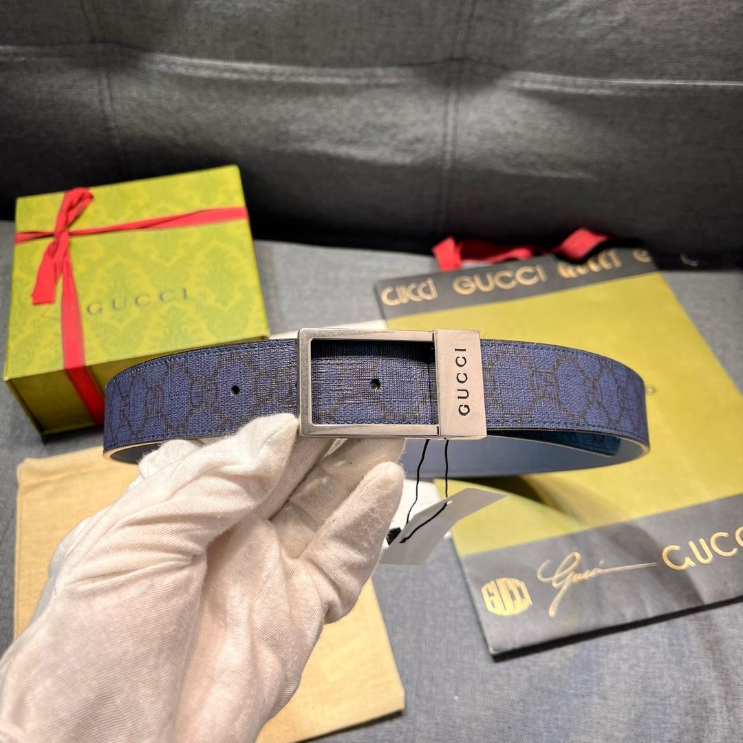 Gucci GG Belt With Rectangular Buckle  - FashionPlug