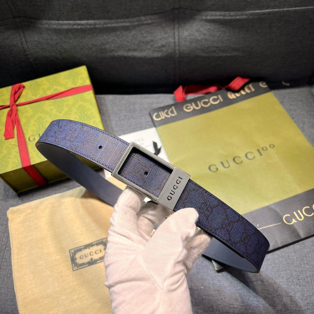 Gucci GG Belt With Rectangular Buckle  - FashionPlug