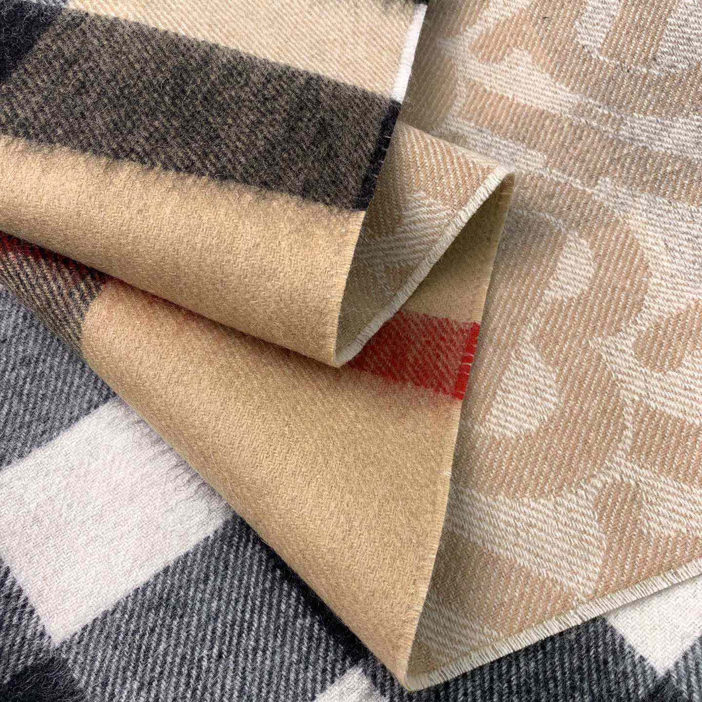 Burberry Check Cashmere Reversible Scarf - FashionPlug
