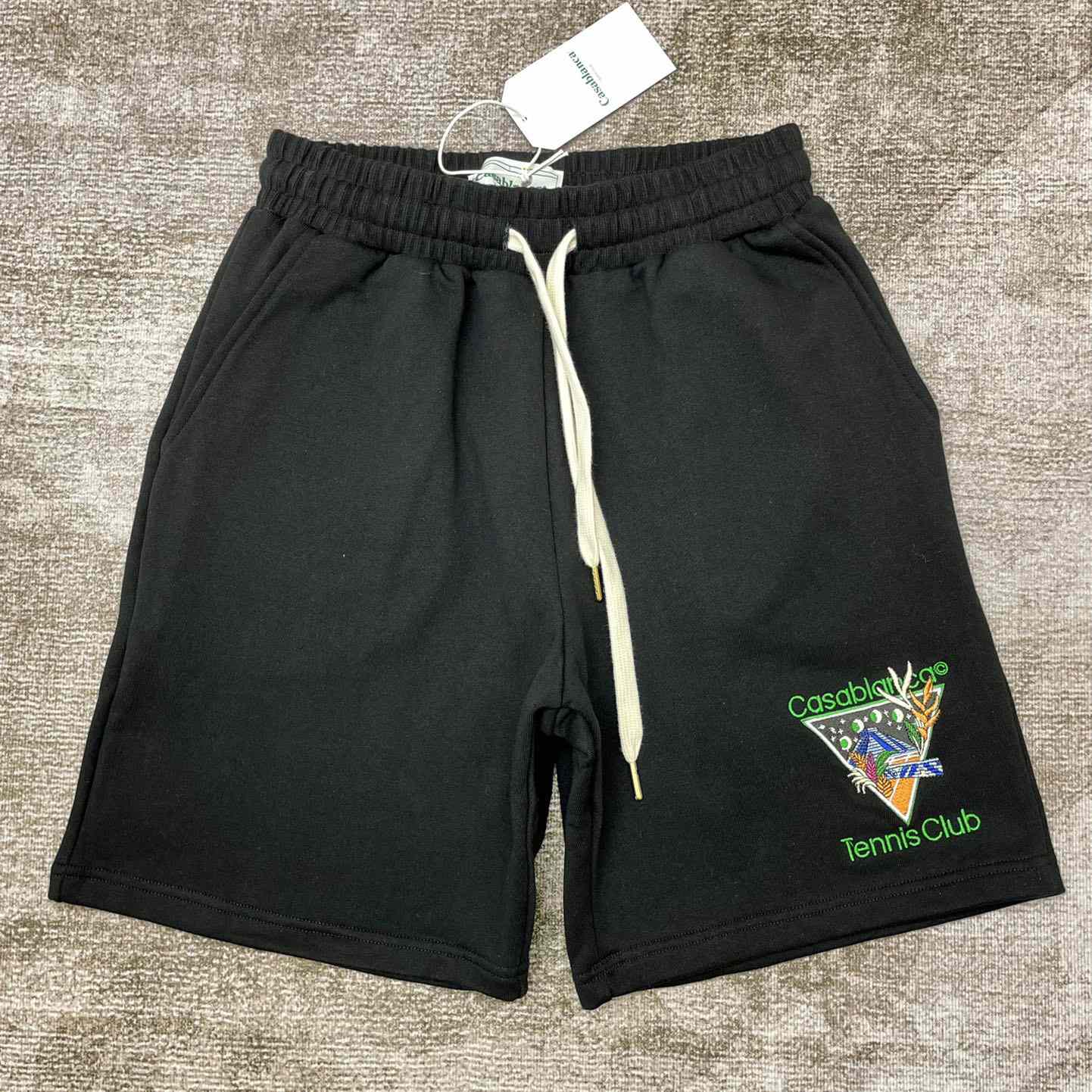 Casablanca Tennis Club Icon Embroidered Shorts  - FashionPlug