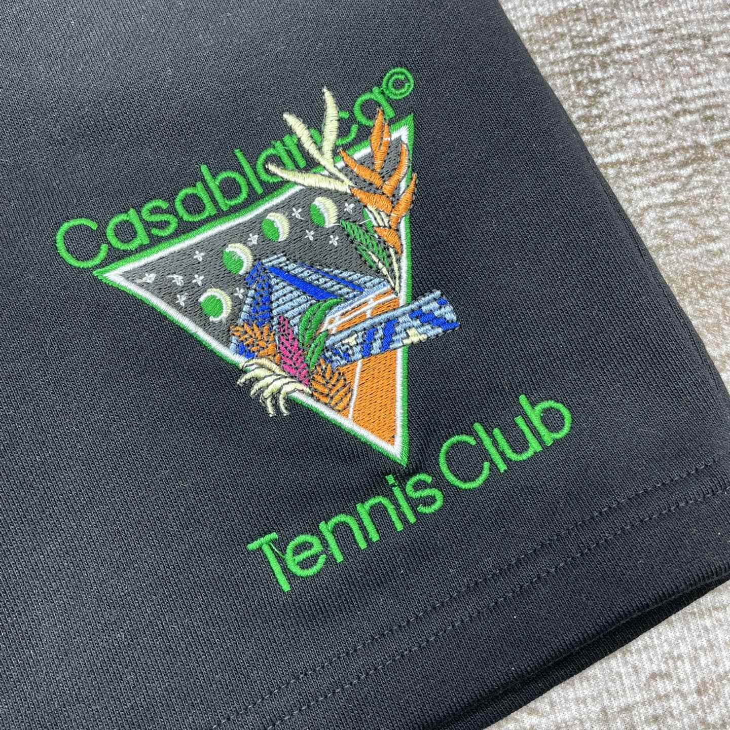Casablanca Tennis Club Icon Embroidered Shorts  - FashionPlug