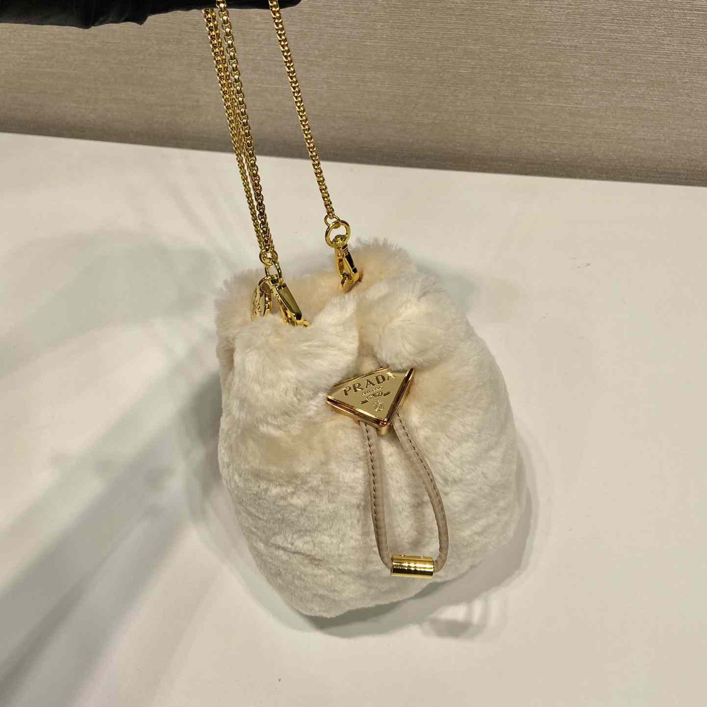 Prada Shearling Mini-pouch - FashionPlug