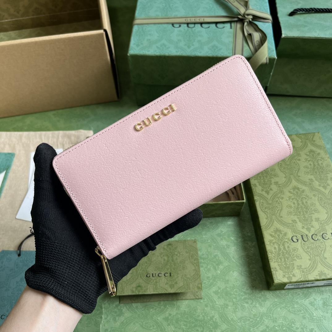 Gucci Zip Around Wallet With Gucci Script (20x 12.5 x4cm) - FashionPlug