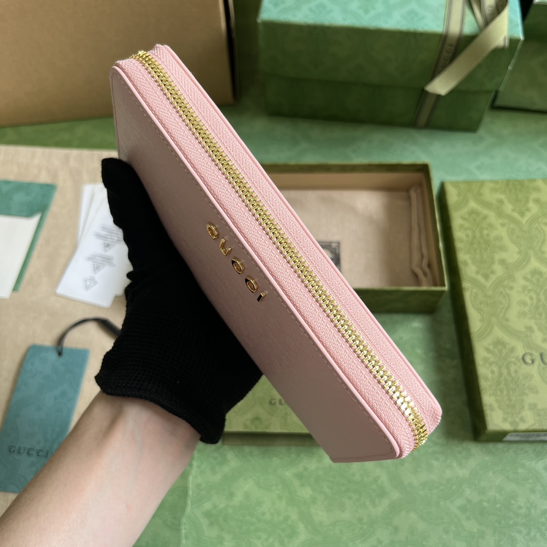 Gucci Zip Around Wallet With Gucci Script (20x 12.5 x4cm) - FashionPlug