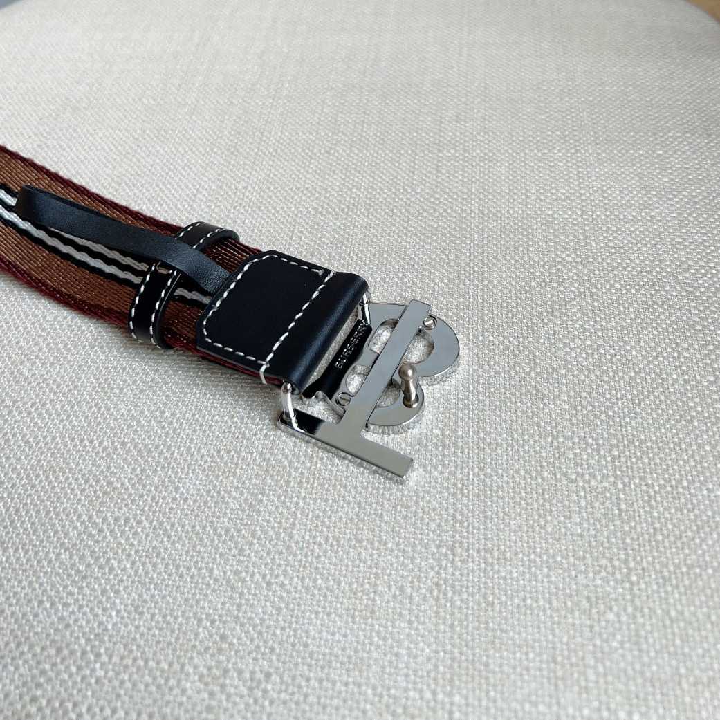Burberry Icon Stripe Logo-buckle Belt - FashionPlug