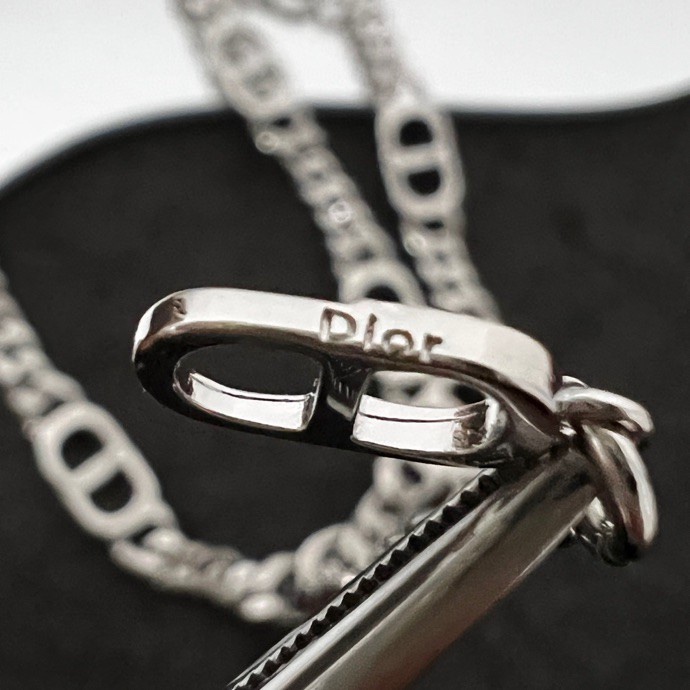 Dior CD Icon Thin Chain Link Necklace - FashionPlug