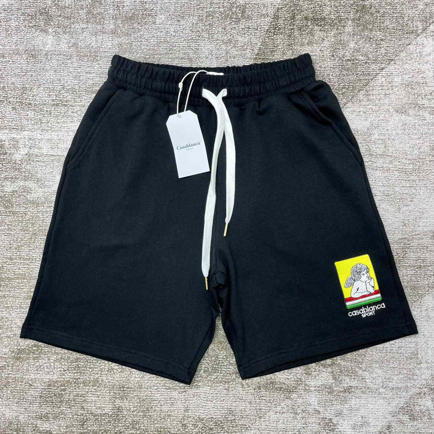 Casablanca Racing Cherub Logo-embroidered Track Shorts - FashionPlug