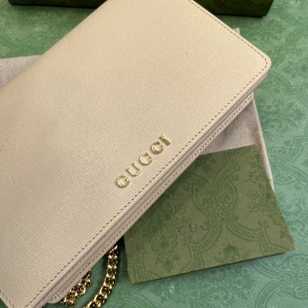 Gucci Chain Wallet With Gucci Script (12.5x 20x 4cm) - FashionPlug