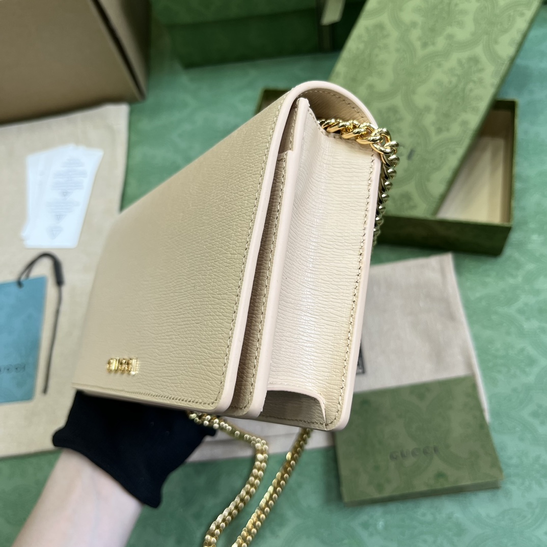Gucci Chain Wallet With Gucci Script (12.5x 20x 4cm) - FashionPlug