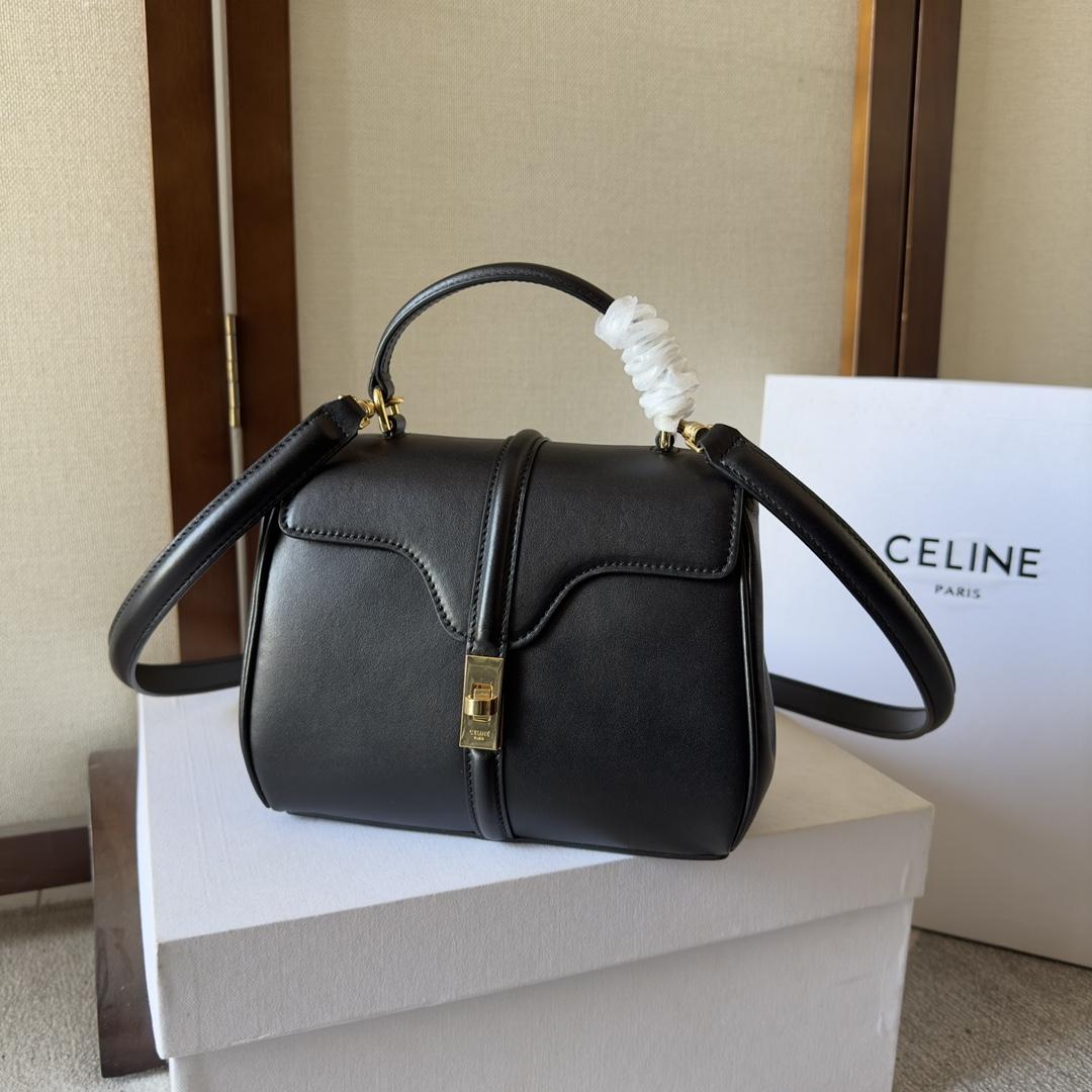 Celine Mini 16 In Satinated Calfskin - FashionPlug