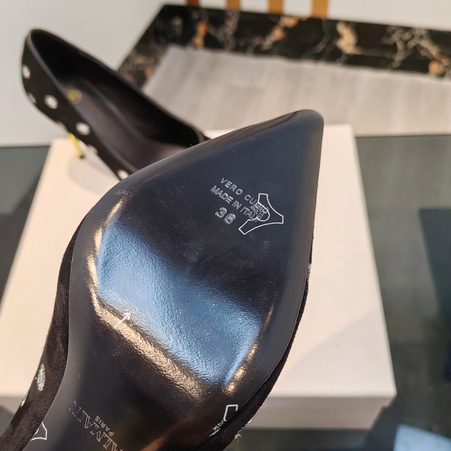 Balmain Polka Dot Velvet Pumps  - FashionPlug