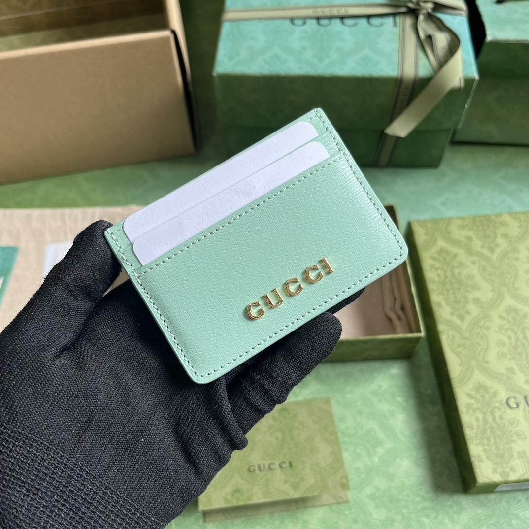 Gucci Card Case With Gucci Script - FashionPlug