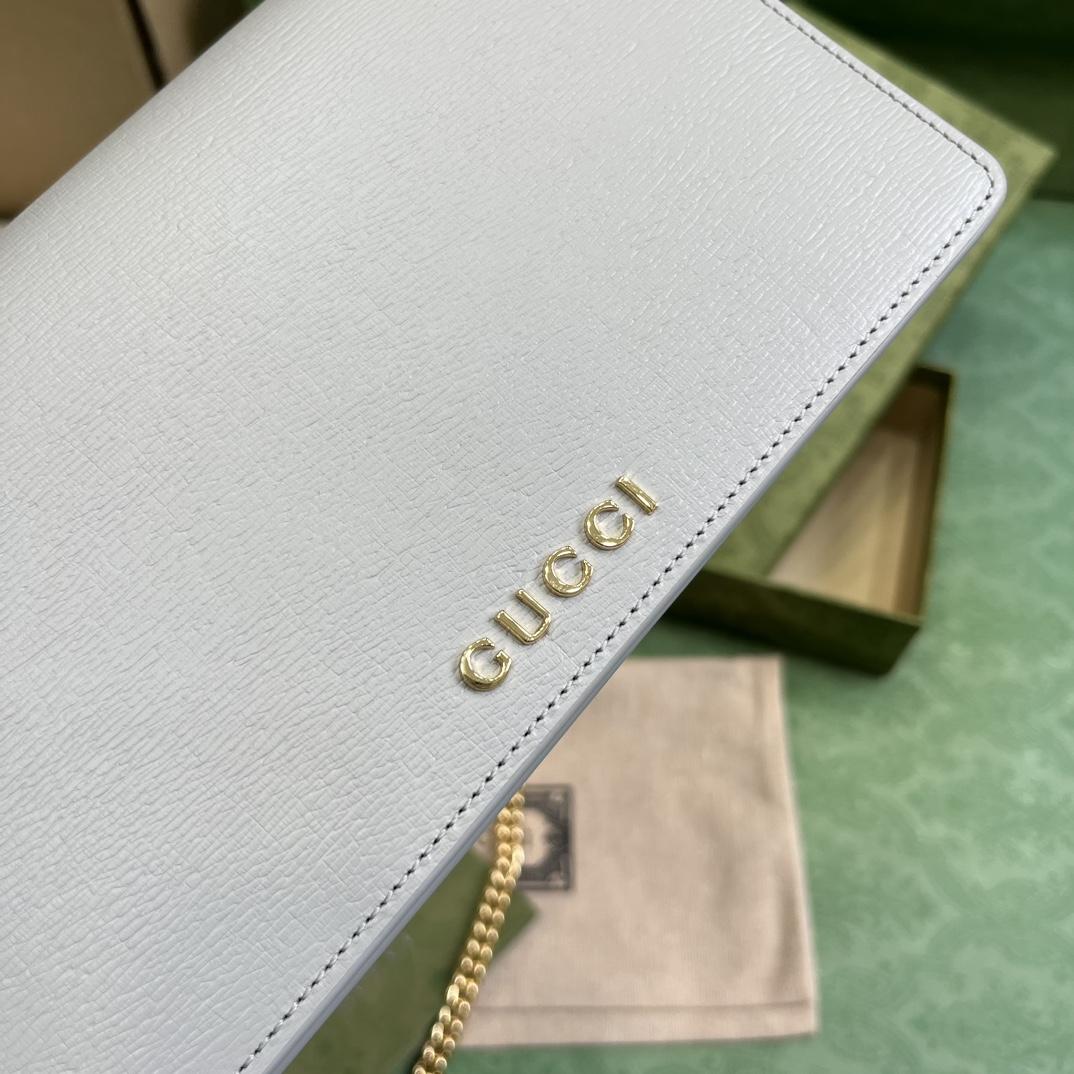 Gucci Chain Wallet With Gucci Script (12.5x 20x 4cm) - FashionPlug