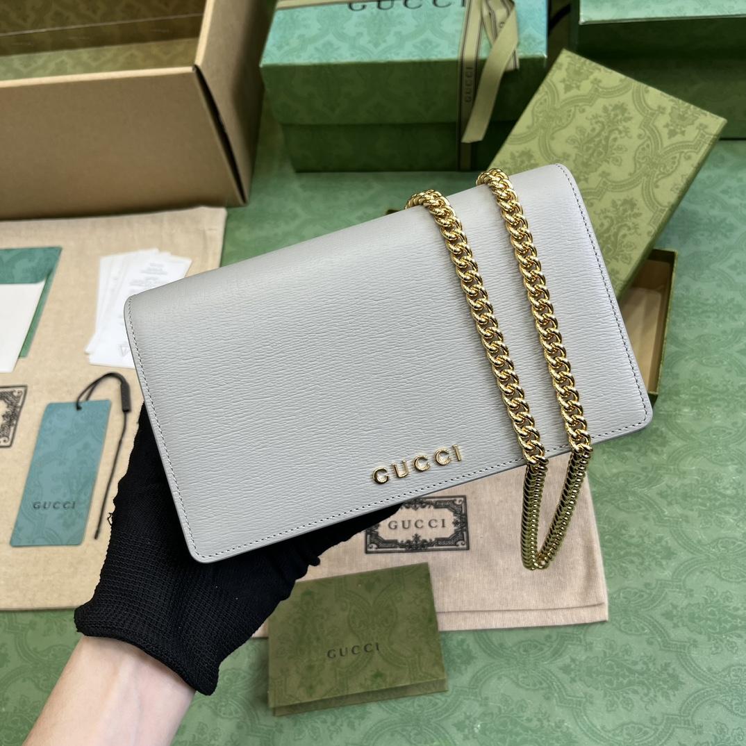 Gucci Chain Wallet With Gucci Script (12.5x 20x 4cm) - FashionPlug