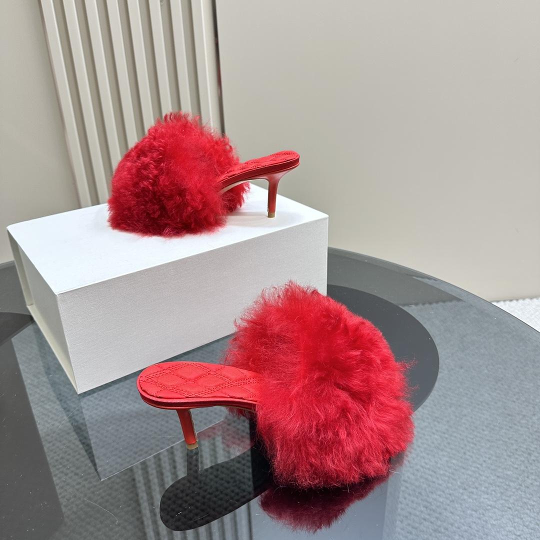 Burberry Shearling Minnie Mules - FashionPlug