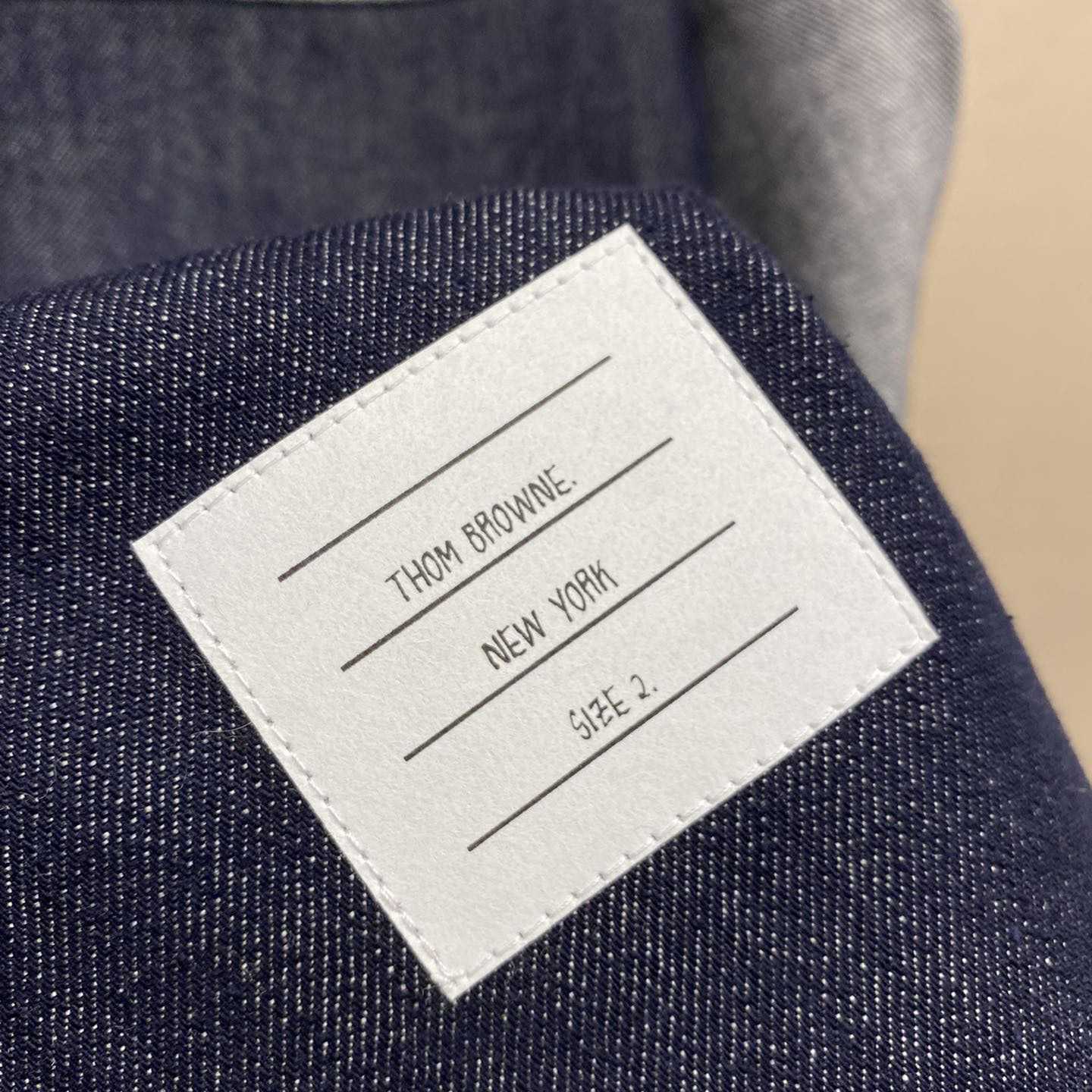 Thom Browne Selvedge Denim Armband Supersized Mini Shirtdress - FashionPlug