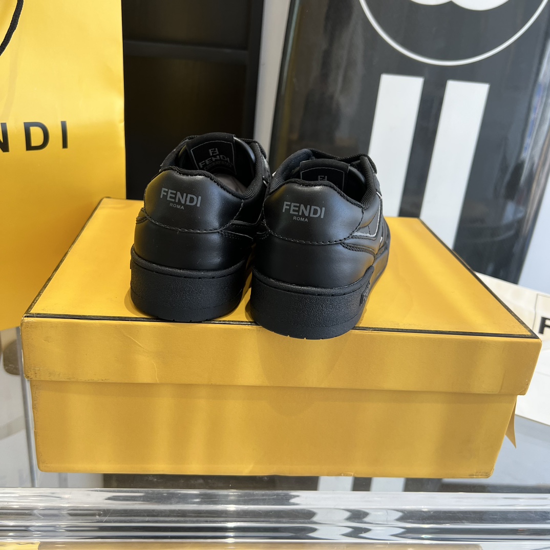 Fendi Fendi Match Black Leather Low-tops Sneakers - FashionPlug