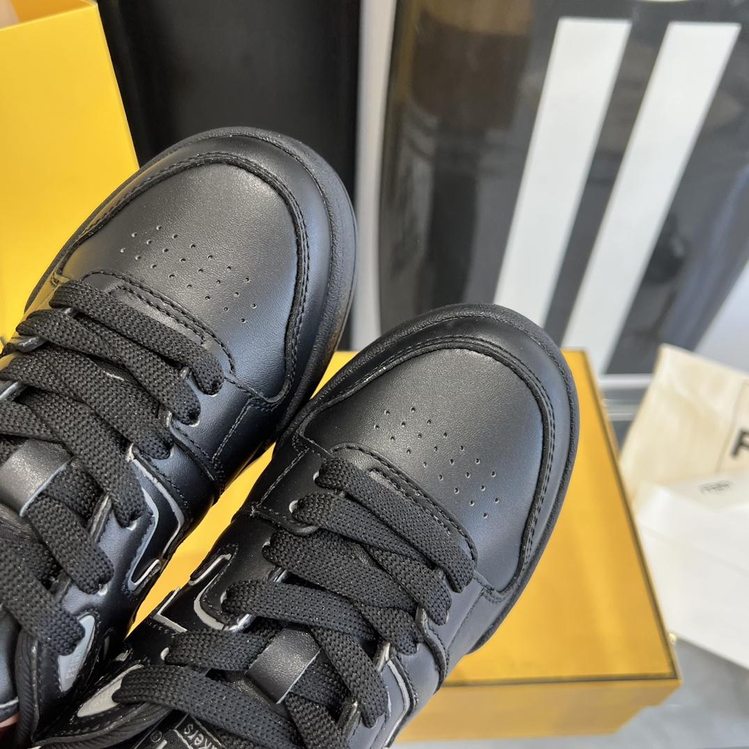 Fendi Fendi Match Black Leather Low-tops Sneakers - FashionPlug