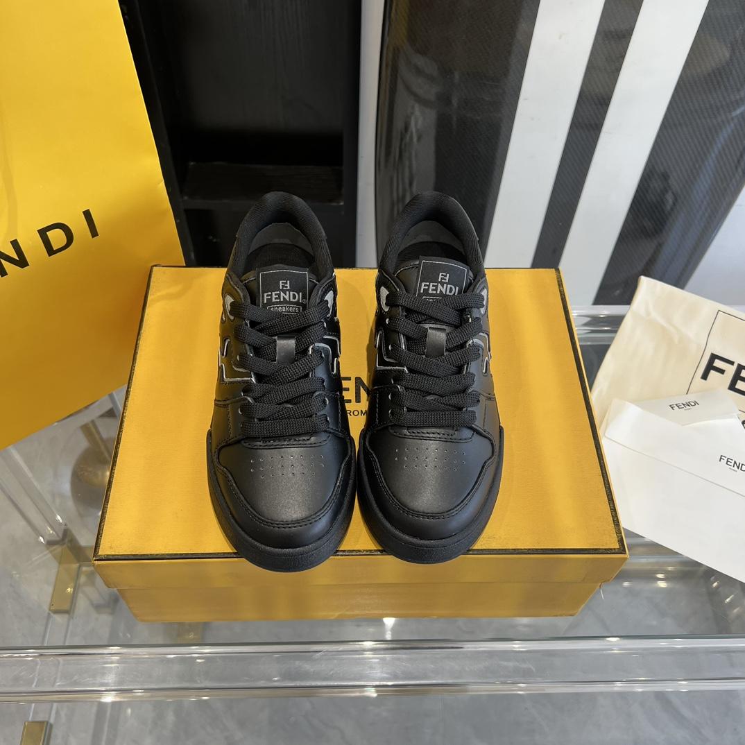 Fendi Fendi Match Black Leather Low-tops Sneakers - FashionPlug
