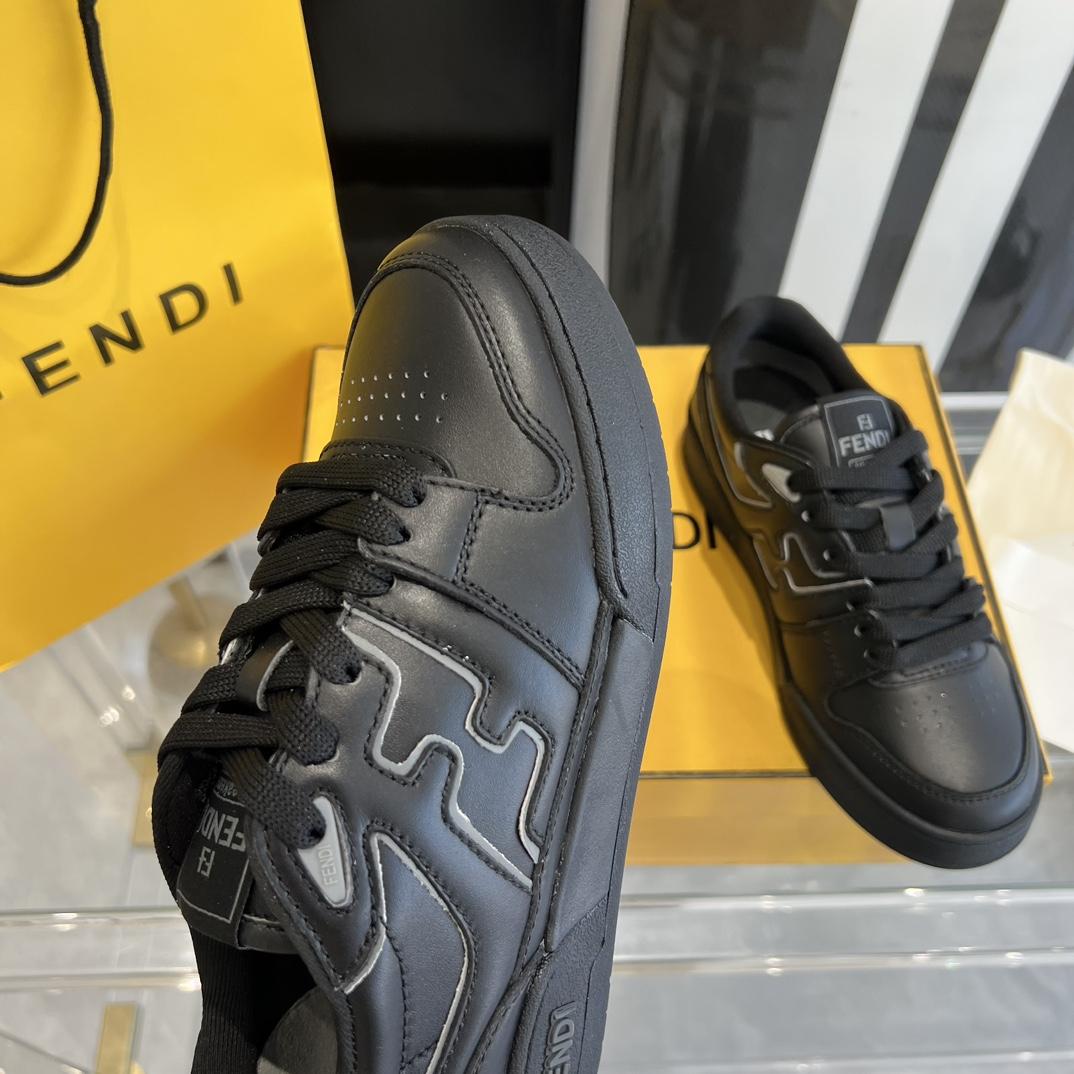 Fendi Fendi Match Black Leather Low-tops Sneakers - FashionPlug