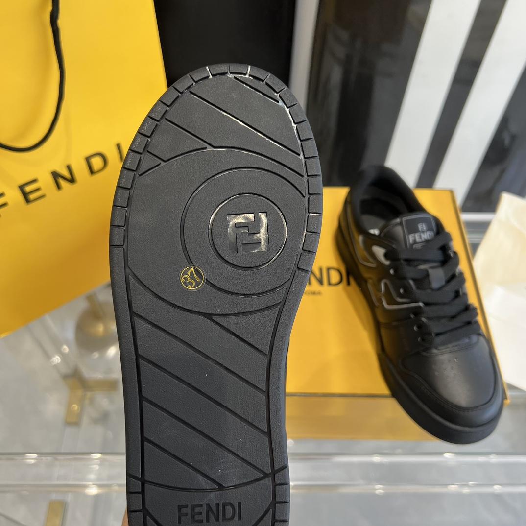 Fendi Fendi Match Black Leather Low-tops Sneakers - FashionPlug