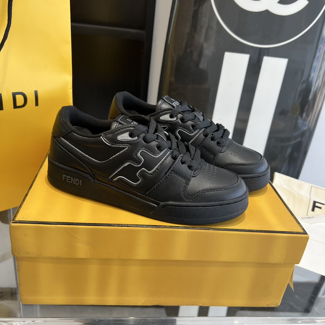 Fendi Fendi Match Black Leather Low-tops Sneakers - FashionPlug