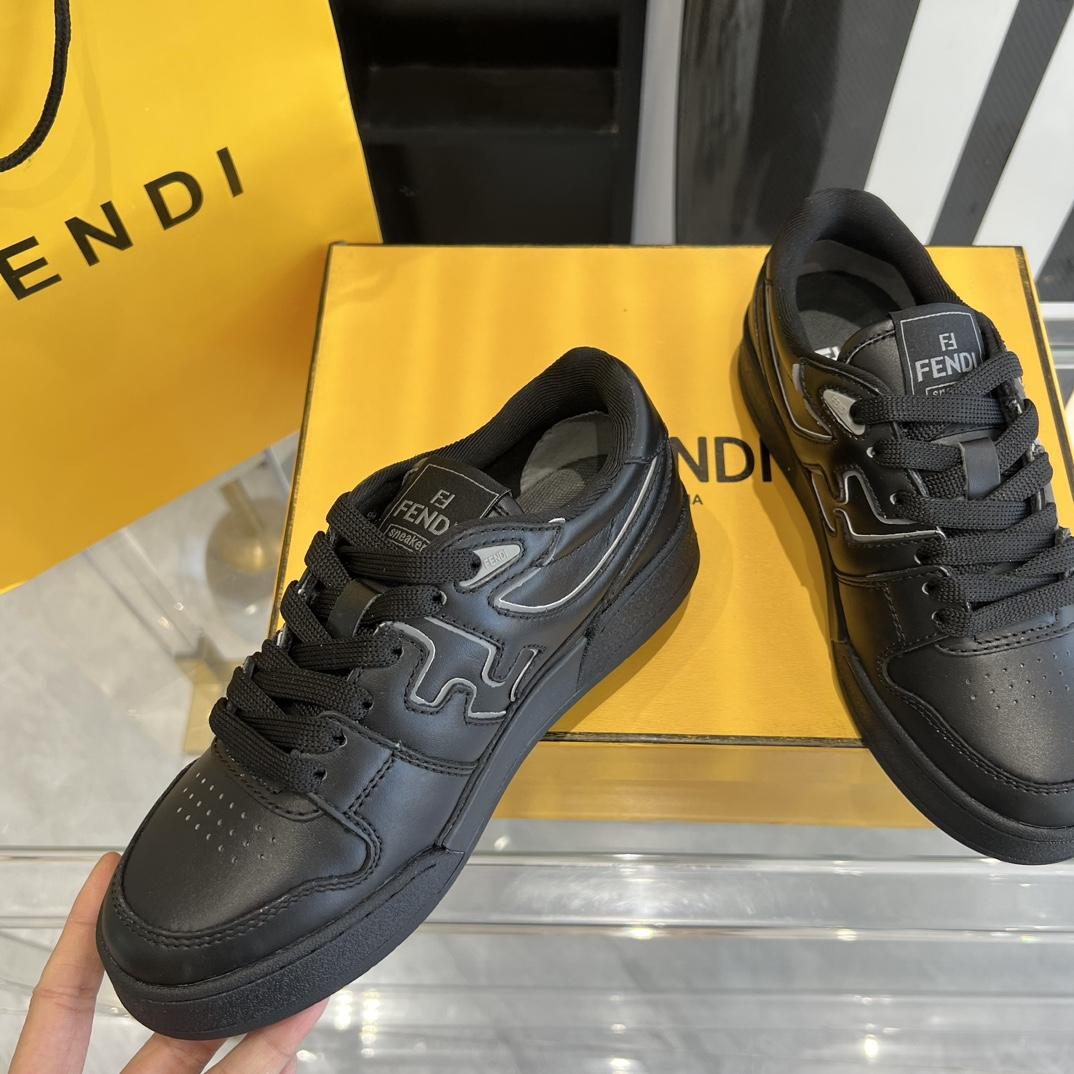 Fendi Fendi Match Black Leather Low-tops Sneakers - FashionPlug