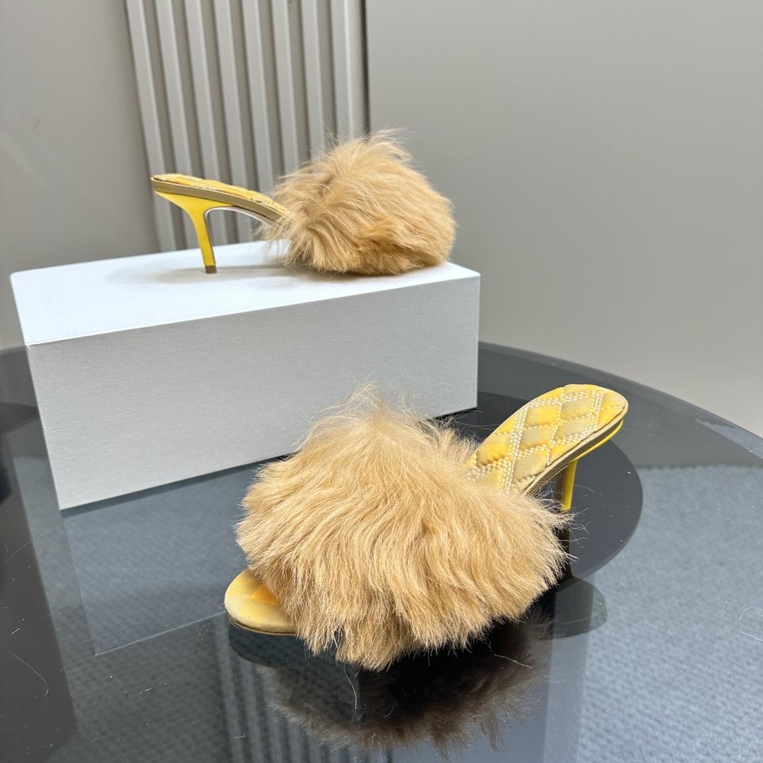 Burberry Shearling Minnie Mules - FashionPlug