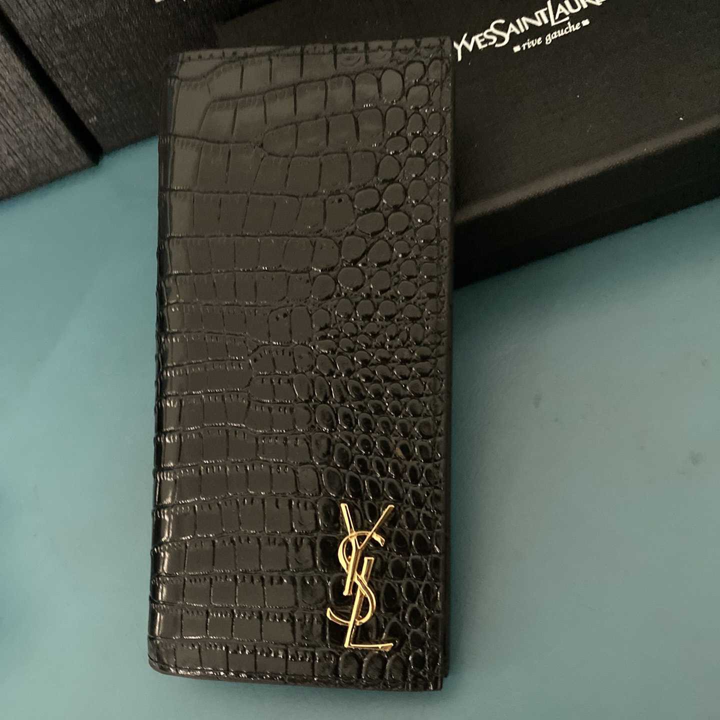 Saint Laurent Monogram Embossed Pouch  (18-12-2.5cm) - FashionPlug