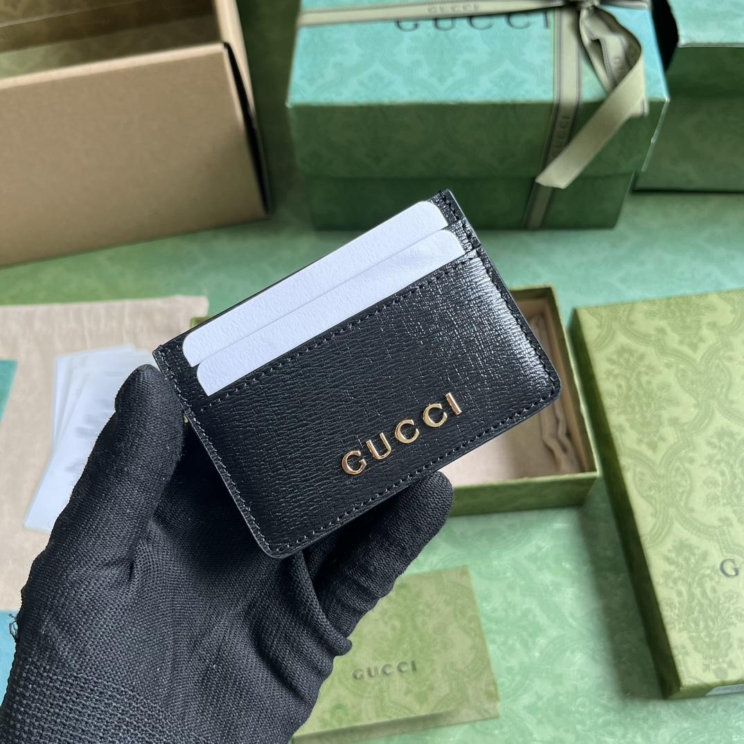 Gucci Card Case With Gucci Script - FashionPlug