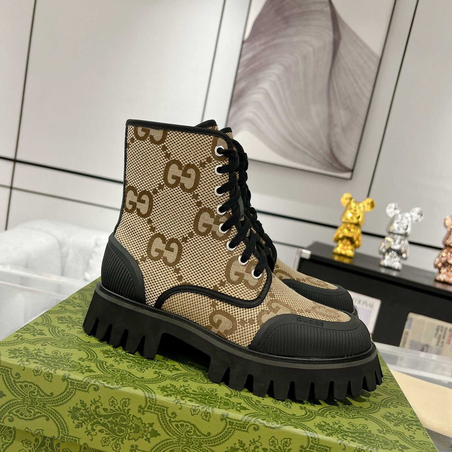 Gucci Original GG Canvas Boots  - FashionPlug