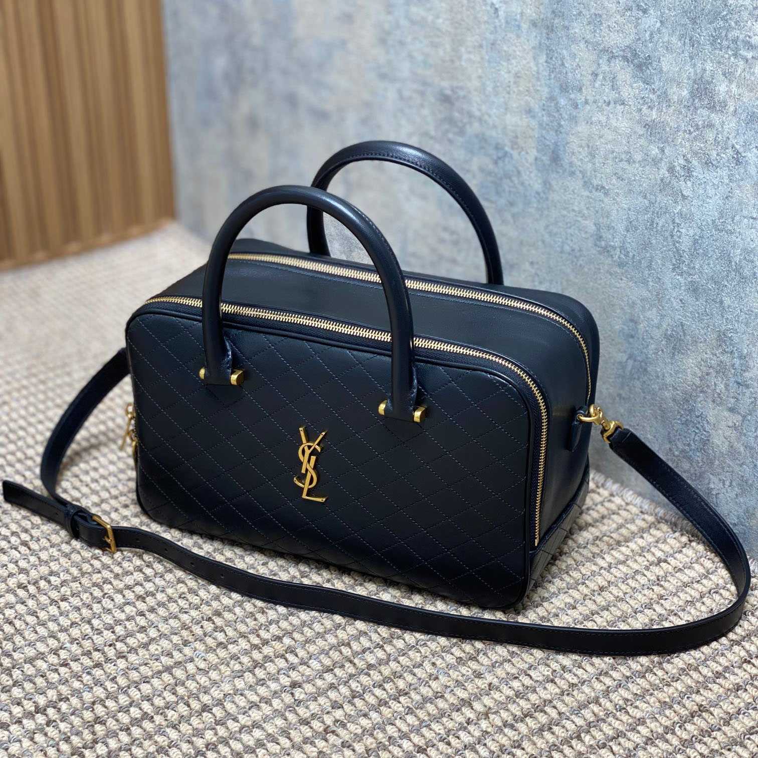 Saint Laurent Lyia Duffle In Quilted Lambskin - FashionPlug
