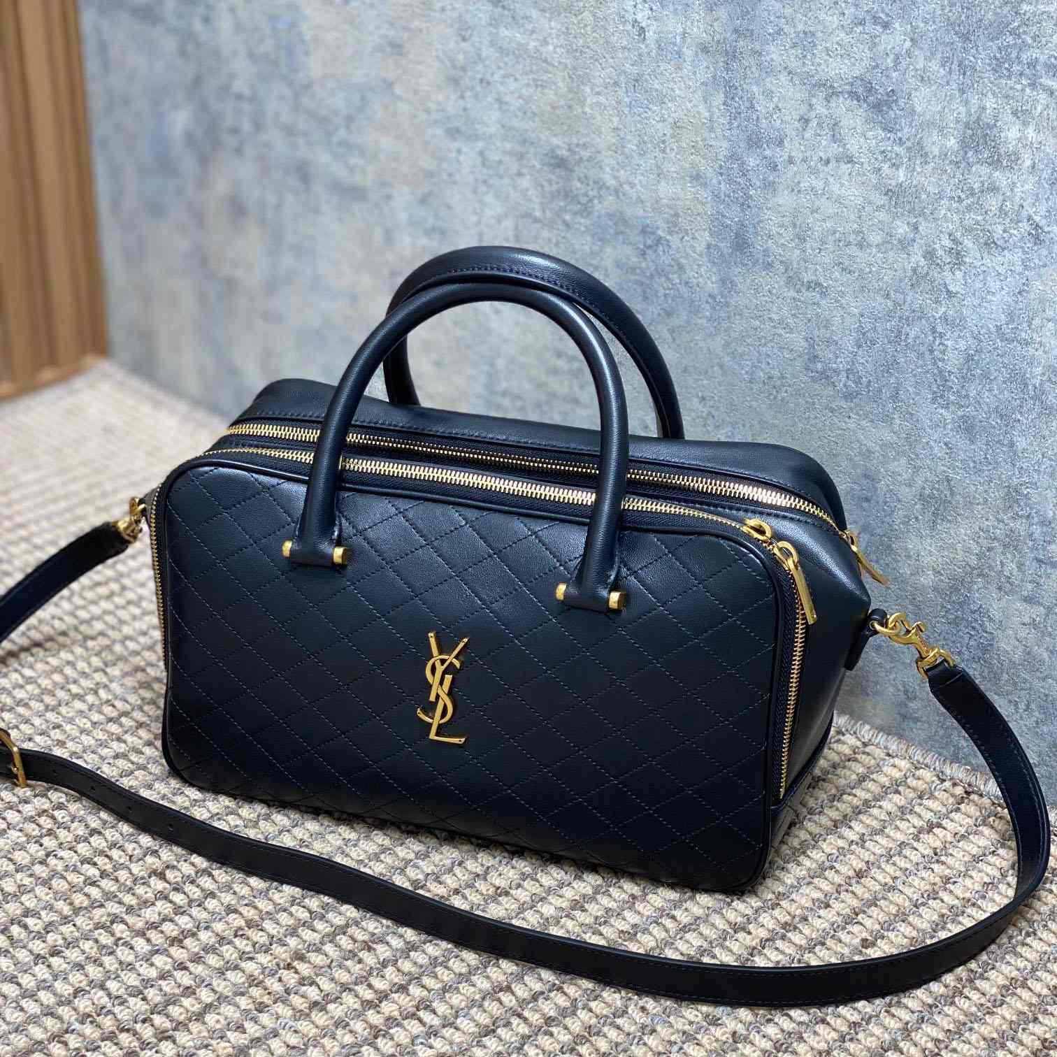 Saint Laurent Lyia Duffle In Quilted Lambskin - FashionPlug