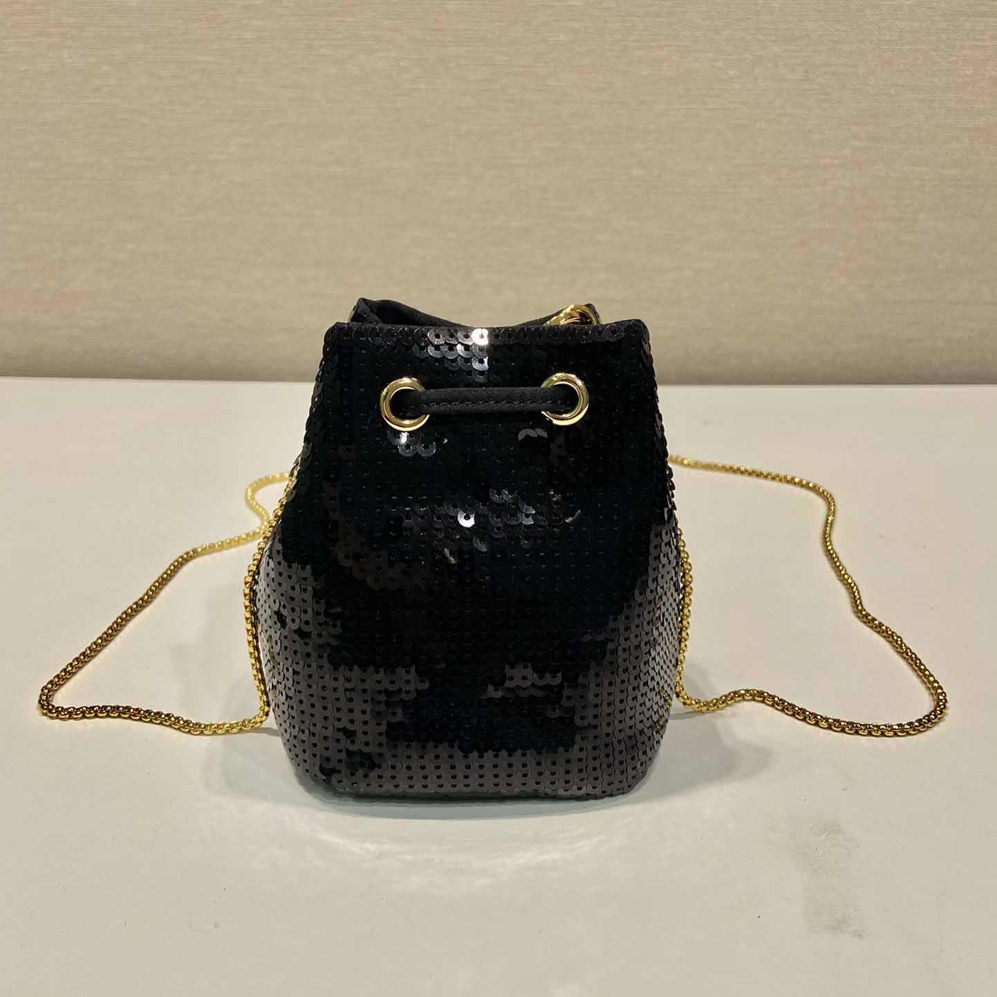 Prada Sequined Satin Mini-pouch - FashionPlug