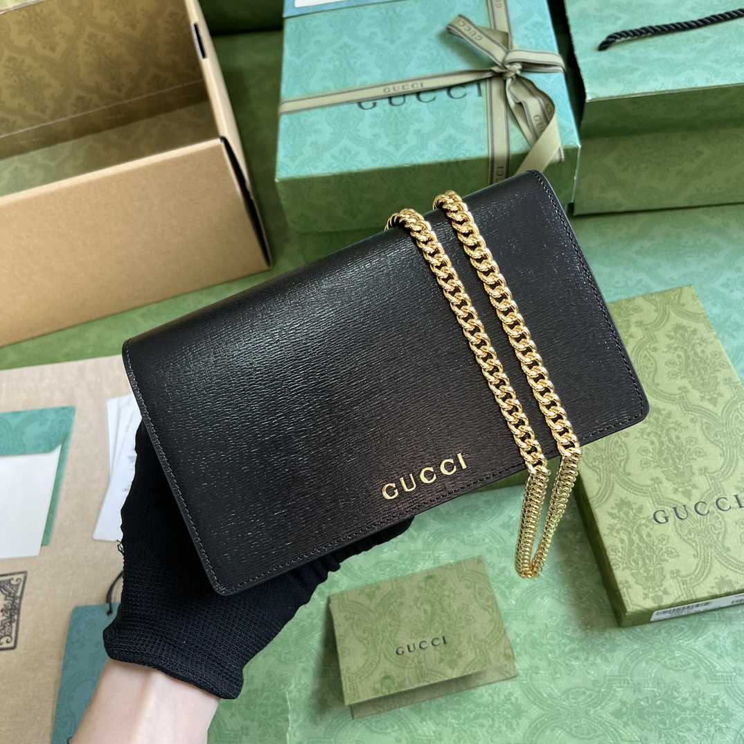 Gucci Chain Wallet With Gucci Script (12.5x 20x 4cm) - FashionPlug