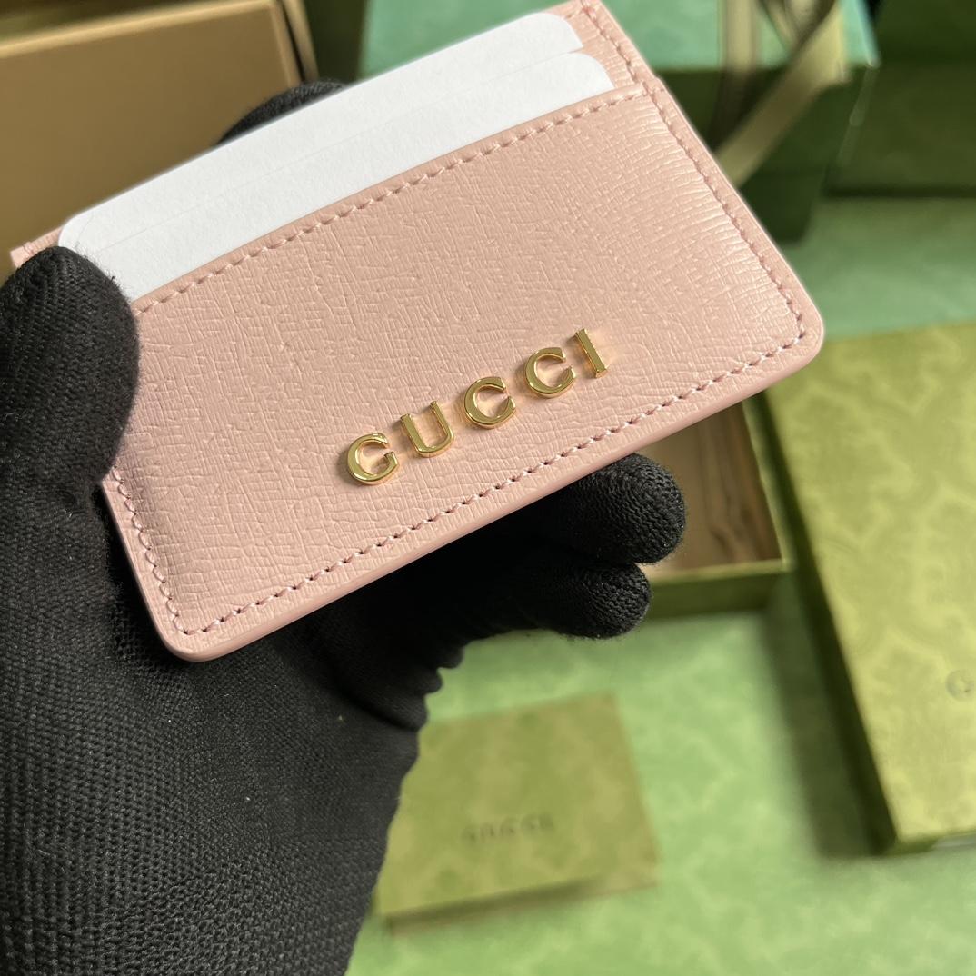 Gucci Card Case With Gucci Script - FashionPlug