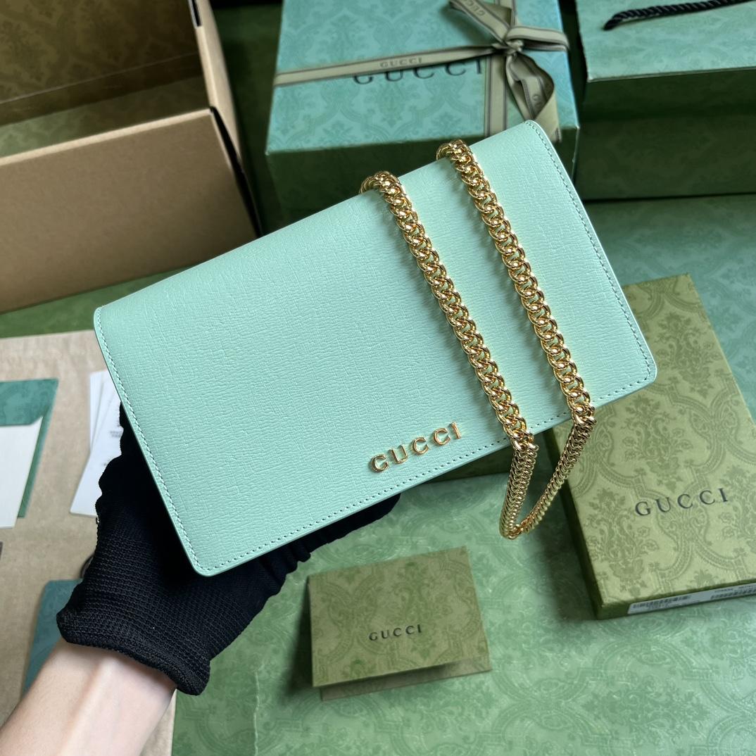 Gucci Chain Wallet With Gucci Script (12.5x 20x 4cm) - FashionPlug