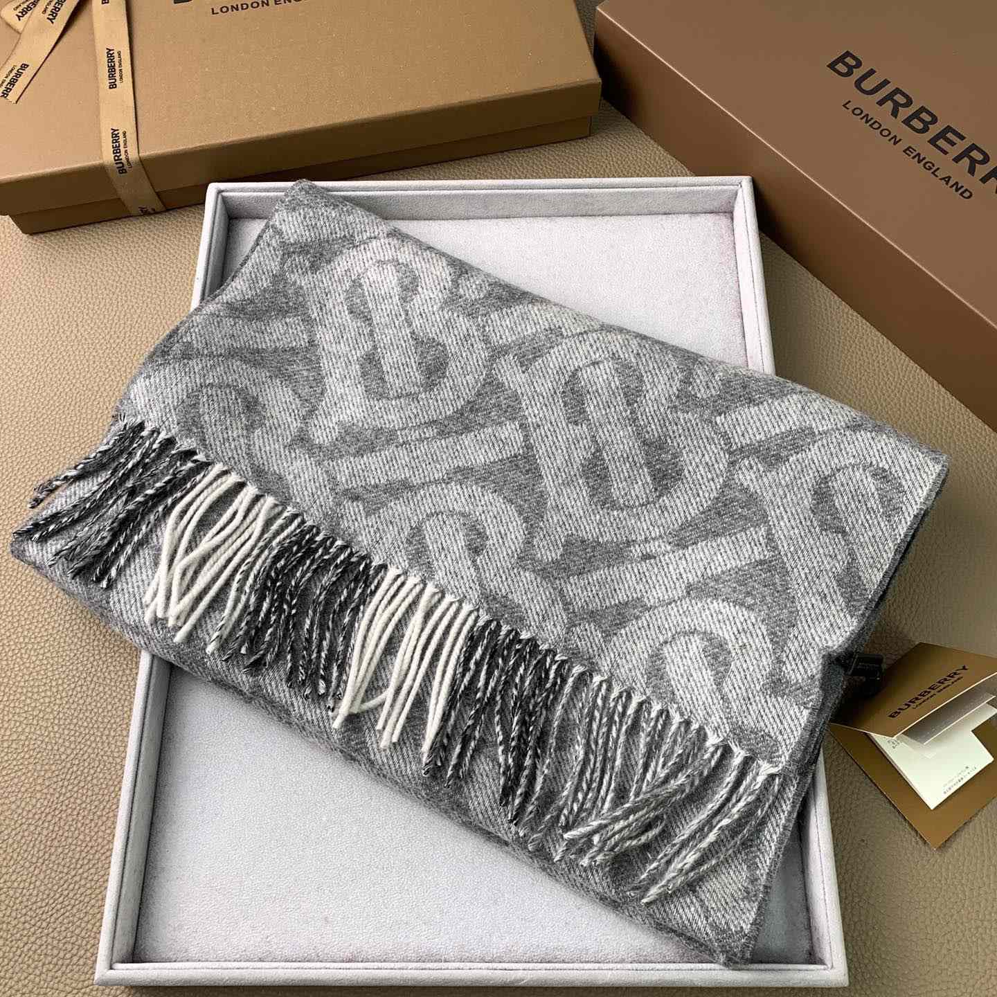 Burberry Check Cashmere Reversible Scarf - FashionPlug